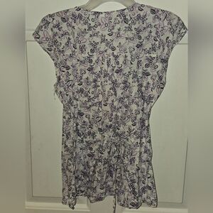 6 Degrees Floral Sheer Blouse with Tie Waist/SzM